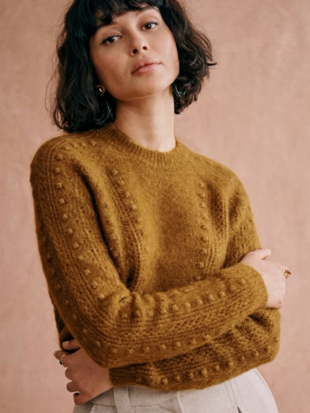 Sezane Come Jumper Marron Doré - Size S